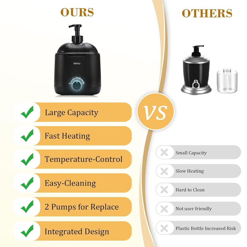 BADALU Lather Machine, Hot Lather Machine for Shaving 800ML Large Capacity Professional Lather Maker for Men Face Shaving,Electric Shaving Foam Machine for Salon Barber Shop Home Use With 2 Pumps - Image 4